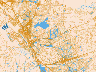 Fototapeta premium Road network map of Temecula, California