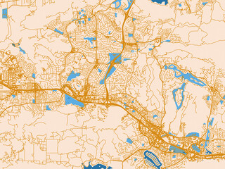 Fototapeta premium City map poster of Thousand Oaks, California