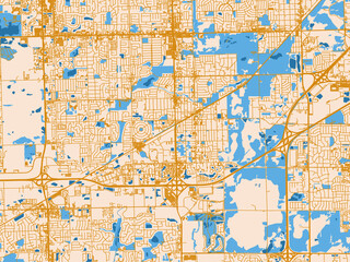 Fototapeta premium Decorative city map of Tinley Park, Illinois