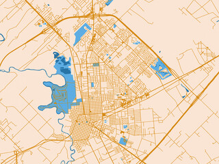 Fototapeta premium Graphic city map artwork of Victory, Texas