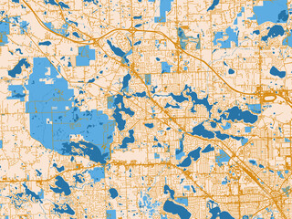 Fototapeta premium City map poster — Waterford, Michigan