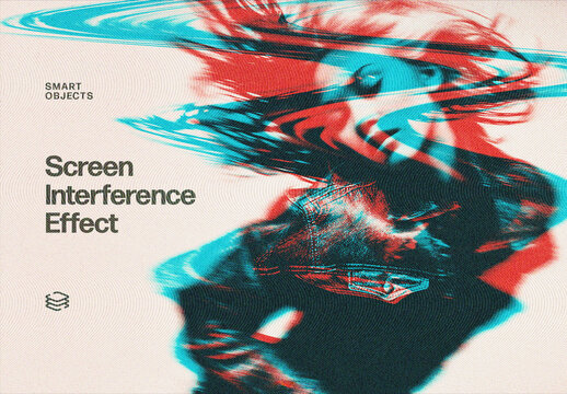 Screen Interference Photo Effect Mockup