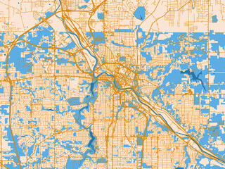 Naklejka premium Urban map of Youngstown, Ohia