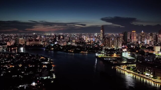 The most beautiful Koh Pich district at night in the Phnom Penh, Cambodia