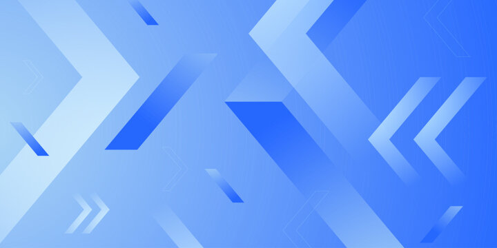 Abstract bright blue arrow shapes pattern background. Simple and trendy banner concept element design. Cool and futuristic background style.