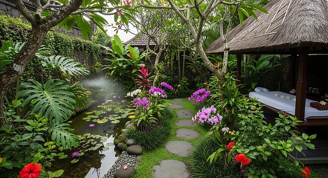 tropical resort hotel