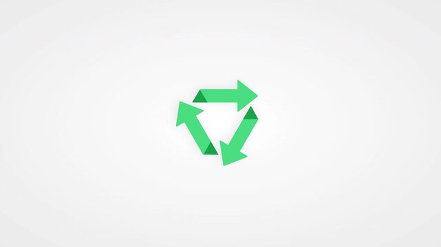 Celebrate Earth Day with a vibrant green recycling symbol animation promoting environmental awareness and sustainability