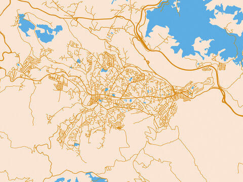 Graphic city map artwork of Medea, Algeria