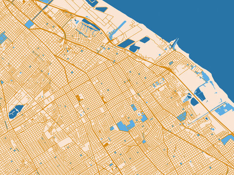 Street network map &mdash; Quilmes, Argentina