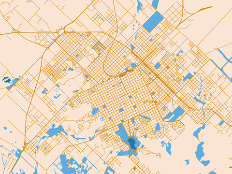 City street layout of Tandil, Argentina