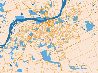 Fototapeta premium Street network map — Bundaberg, Australia