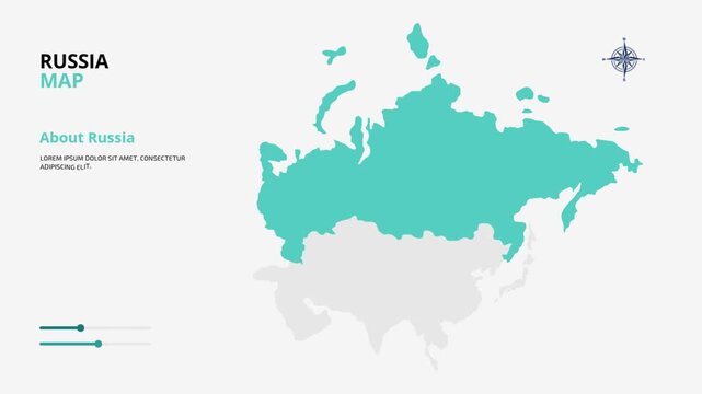 Modern Russia Map Vector Minimalist Infographic Design