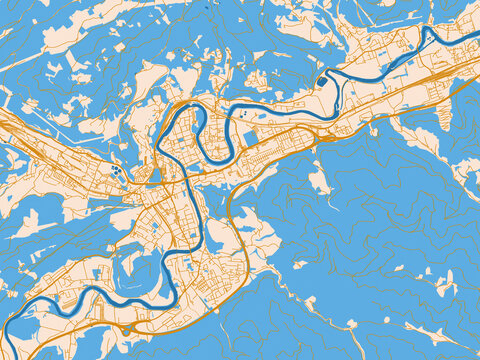 Urban grid map of Leoben, Austria