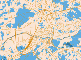 Obraz premium Cartographic city illustration of Aarschot, Belgium
