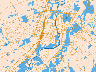 Naklejka premium Geraardsbergen, Belgium – street map