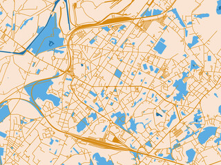 Fototapeta premium La Louviere – street map, Belgium