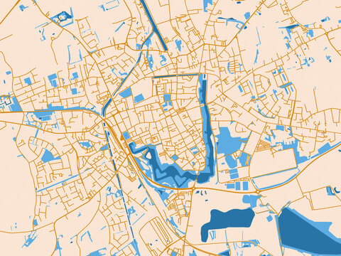 Road network map of Ieper, Belgium