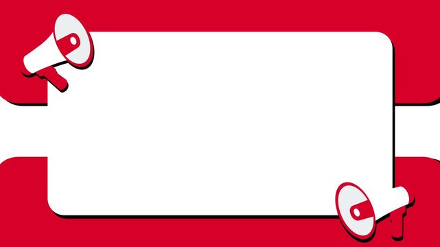 megaphone communication template for an important announcement, designed to loudly announce crucial messages and capture attention effectively
