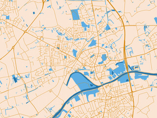 Obraz premium City grid layout map — Menen, Belgium