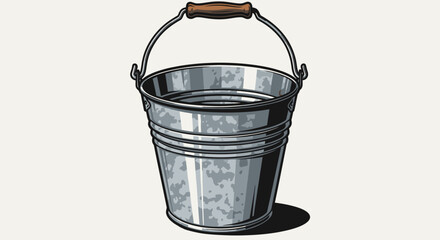 Galvanized metal bucket with handle. © Fandi Comp