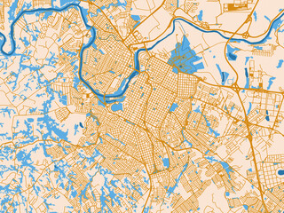 Fototapeta premium Cartographic street layout — Piracicaba, Brazil