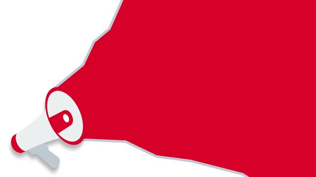 important announcement as this retro megaphone projects a loud, attention-grabbing message. The dynamic red burst visually amplifies crucial information