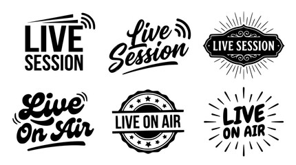 Fototapeta premium Live session and on air vector graphic designs collection