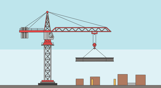 Large construction crane lifting heavy load.
