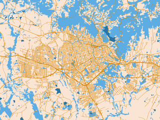 Fototapeta premium Urban map poster — Santa Maria, Brazil