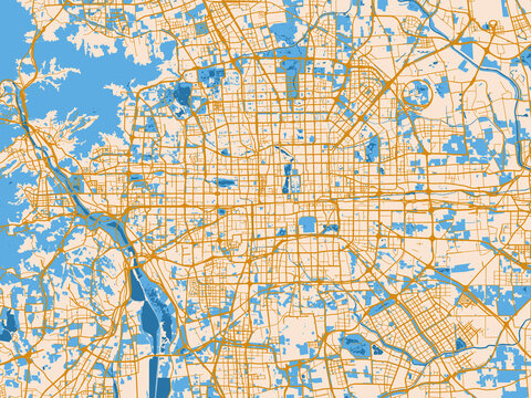 Beijing China city map poster