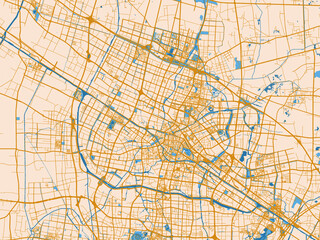 Obraz premium Changzhou – street map, China