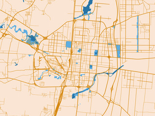 Fototapeta premium Simplified city layout of Handan, China