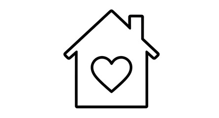 Obraz premium home, house, building, property, realestate, residence, dwelling, family, living, shelter, roof, wall, door, window, interior, exterior, love, heart, romance, romantic, care, affection, relationship, 