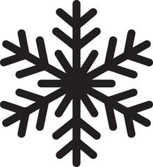 Obraz premium Snowflake silhouette icon for winter, cold weather, and frost symbol