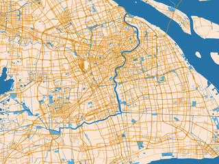 Fototapeta premium Shanghai – street map, China