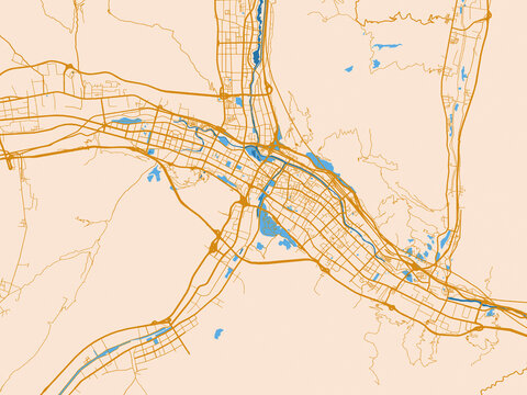 Xining, China &ndash; street map
