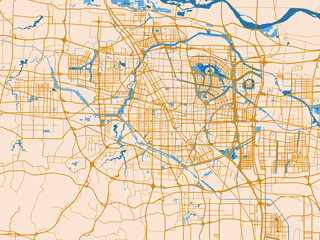 Naklejka premium Street network map — Zhengzhou, China