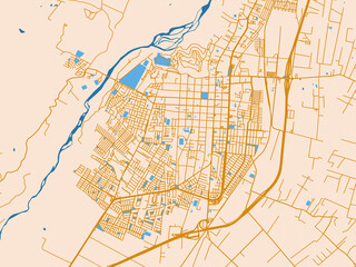 Fototapeta premium Geographic city layout of Quillota, Chile