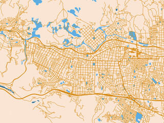 Obraz premium Street grid map of Quilpue, Chile