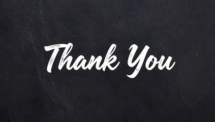 Obraz premium Thank you message written in white on a dark background with a simple but elegant font
