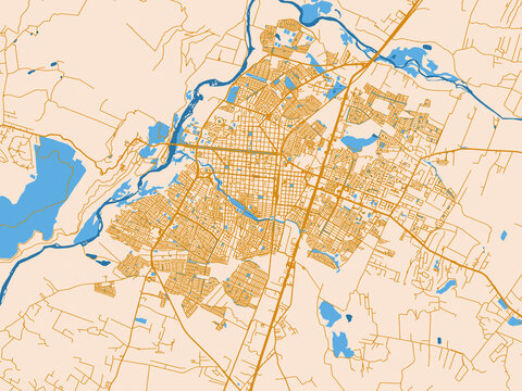 Urban street grid of Talca, Chile