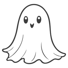 Fototapeta premium A cute cartoon ghost character with a smiling face and a playful design