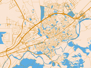 Fototapeta premium Urban grid map — Alcala de Henares, Spain