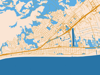 Fototapeta premium City plan map of Castelldefels, Spain