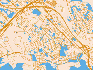 Obraz premium Urban grid map — Cerdanyola del Valles, Spain