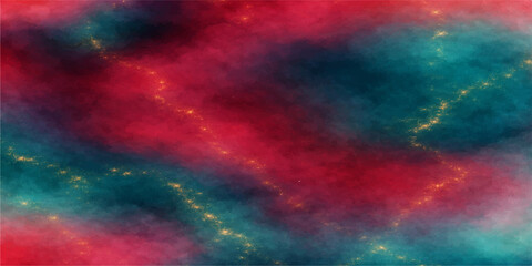 Fototapeta premium An abstract watercolor background features a vibrant blend of orange and red fire textures mixed with bright blue paint and smoke patterns to create a grunge illustration for a wallpaper backdrop