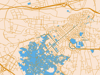 Naklejka premium Minimal street plan of Torrent, Spain