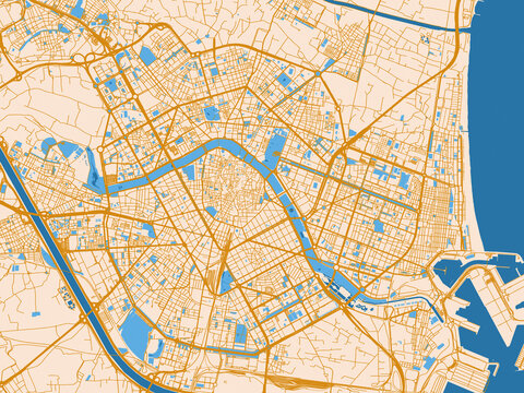 Infographic city map of Valencia, Spain