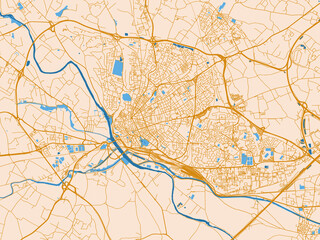 Fototapeta premium Urban planning style map of Beziers, France