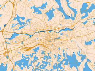 Fototapeta premium City cartography of Brive-la-Gaillarde, France